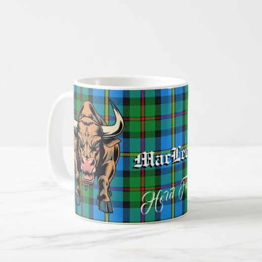 MacLeod Bull Hunting Tartan Motto Koffiemok (Voorkant links)