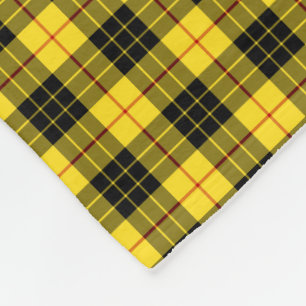 MacLeod Clan Bright Yellow en zwart Tartan Fleece Deken