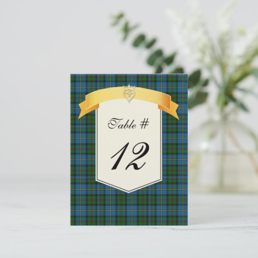 MacLeod Clan Plaid Huwelijk Tafelnummer (Staand voorkant)