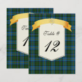 MacLeod Clan Plaid Tafelkaart voor de bruiloft Kaart (Voorkant / Achterkant)