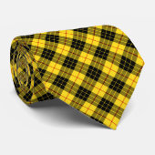 MacLeod Clan Tartan Geel en Zwart Plaid Stropdas (Opgerold)