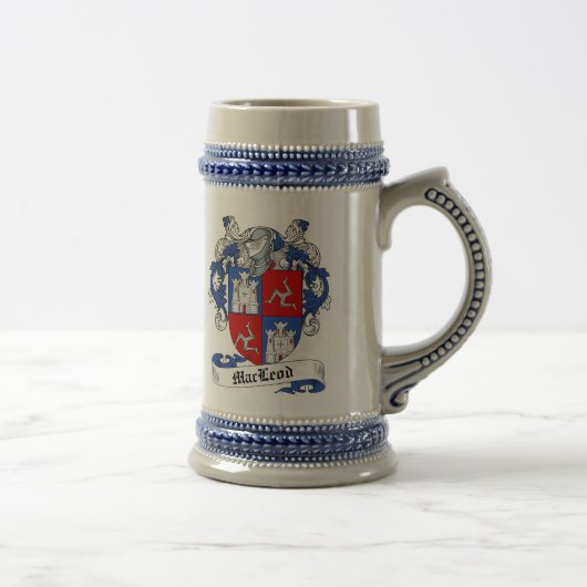 MacLeod Coat of Arms Stein - Family Crest Bierpul (Rechts)
