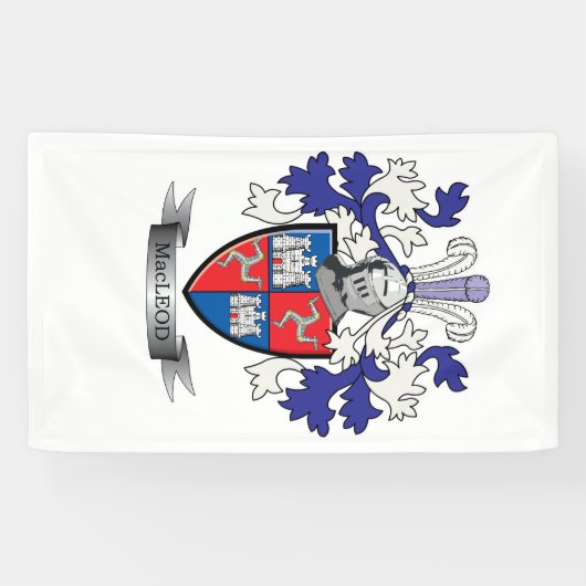 MacLeod Family Crest Coat of Arms Spandoek (Horizontaal)
