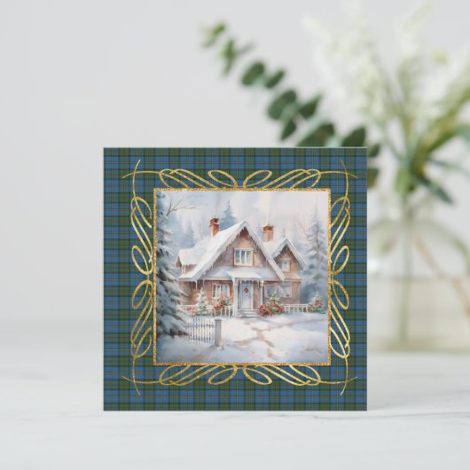 MacLeod Harris Ancient Scottish Tartan Christmas  Feestdagenkaart (Staand voorkant)