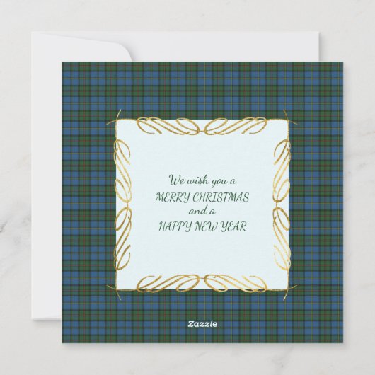 MacLeod Harris Ancient Scottish Tartan Christmas  Feestdagenkaart (Achterkant)