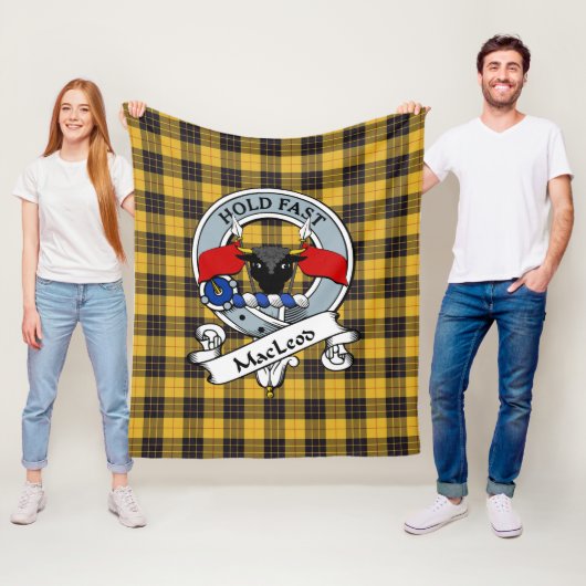 MacLeod of Lewis Ancient Clan Badge Tartan Pset Fleece Deken (In situ)