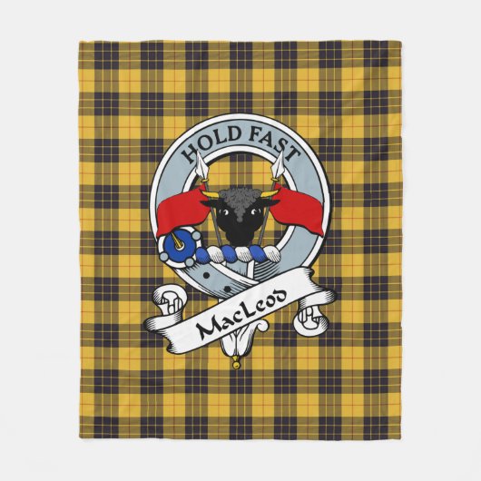 MacLeod of Lewis Ancient Clan Badge Tartan Pset Fleece Deken (Voorkant)