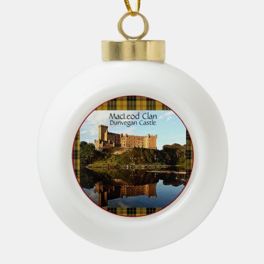 MacLeod Scottish Clan Dunvegan Castle Tartan Xmas Keramische Bal Ornament (Voorkant)