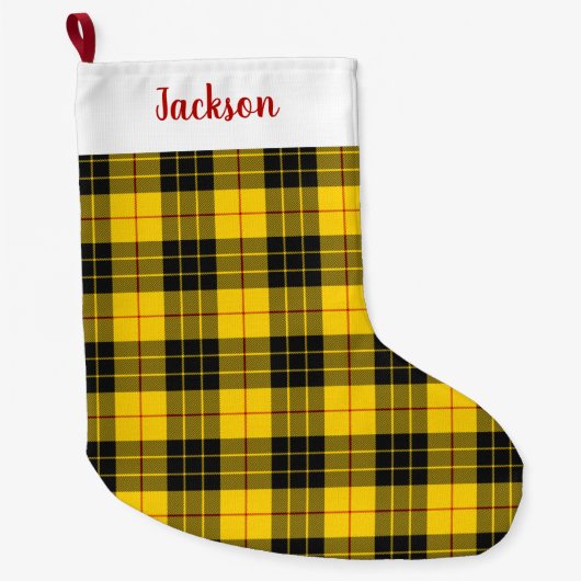 MacLeod Scottish Clan Tartan Pattern Grote Kerstsok (Voorkant)