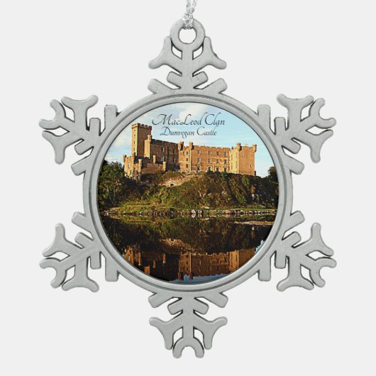 MacLeod Scottish Clan's Dunvegan Castle Tin Sneeuwvlok Ornament (Voorkant)