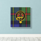 Macleod Scottish Crest en Tartan Canvas print (Insitu (Houten vloer))