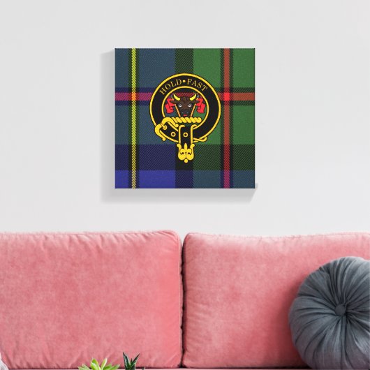 Macleod Scottish Crest en Tartan Canvas print (Insitu (Woonkamer))