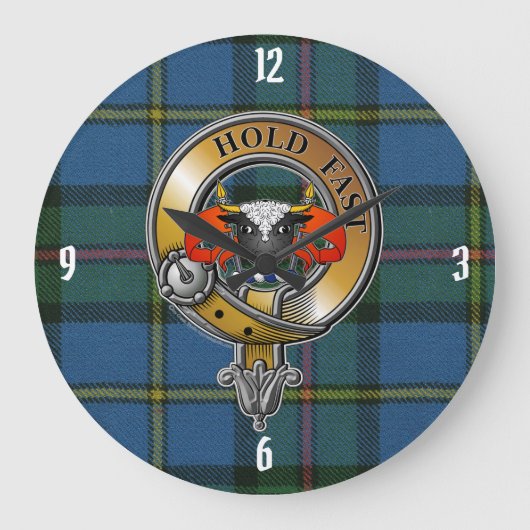 MacLeod Tartan & Badge Grote Klok (Voorkant)