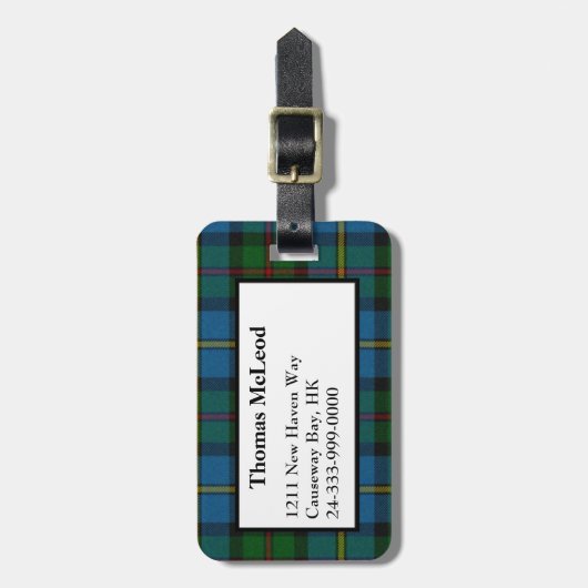 MacLeod Tartan Bagagelabel (Voorkant verticaal)
