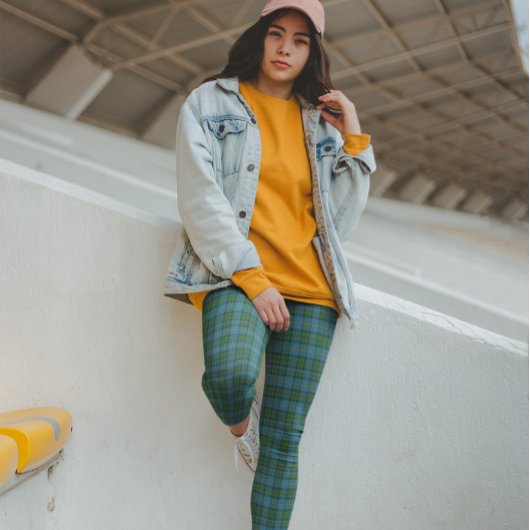 MacLeod Tartan Blue Green Leggings
