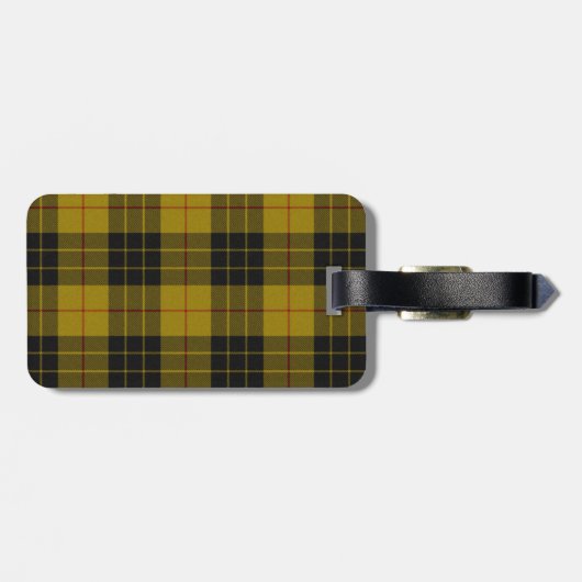 MacLeod tartan geel zwart geruit Bagagelabel (Achterkant horizontaal)