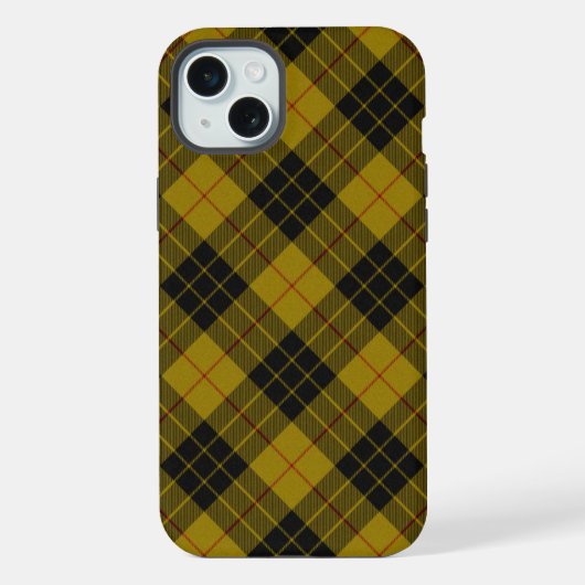 MacLeod tartan geel zwart geruit iPhone Hoesje (Achterkant)