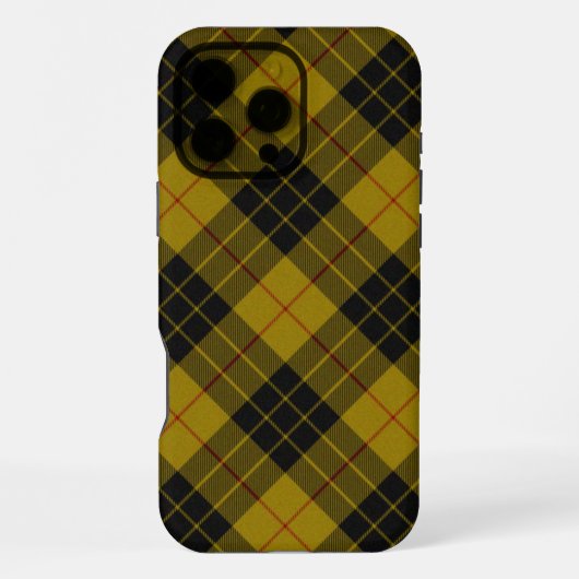 MacLeod tartan geel zwart geruit iPhone Hoesje (Achterkant)