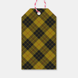 MacLeod tartan gele zwarte vlecht Cadeaulabel