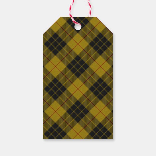 MacLeod tartan gele zwarte vlecht Cadeaulabel (Achterkant)