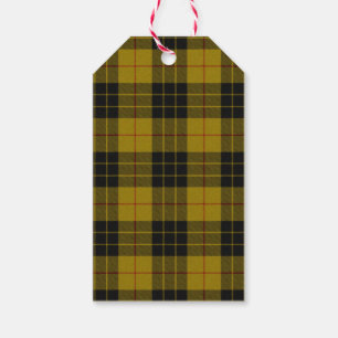MacLeod tartan gele zwarte vlecht Cadeaulabel
