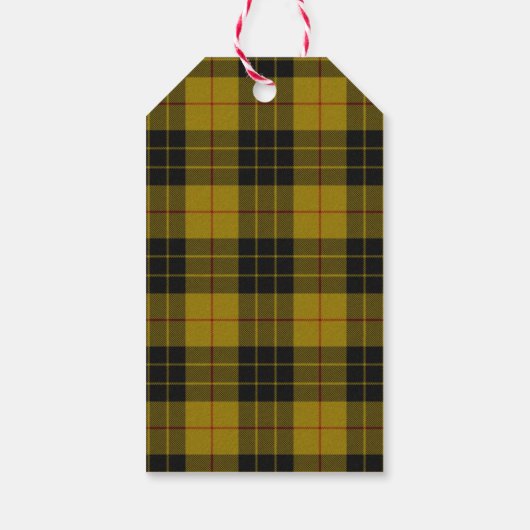MacLeod tartan gele zwarte vlecht Cadeaulabel (Achterkant)