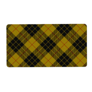 MacLeod tartan gele zwarte vlecht Etiket