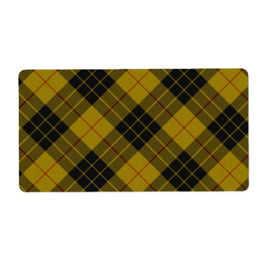 MacLeod tartan gele zwarte vlecht Etiket (Voorkant)
