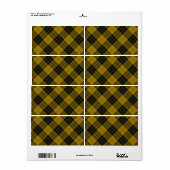 MacLeod tartan gele zwarte vlecht Etiket (Full Sheet)