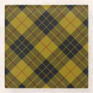 MacLeod tartan gele zwarte vlecht Glazen Onderzetter