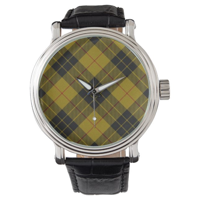 MacLeod tartan gele zwarte vlecht Horloge (Voorkant)