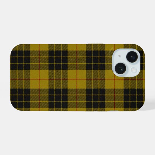 MacLeod tartan gele zwarte vlecht iPhone 15 Case (Achterkant horizontaal)