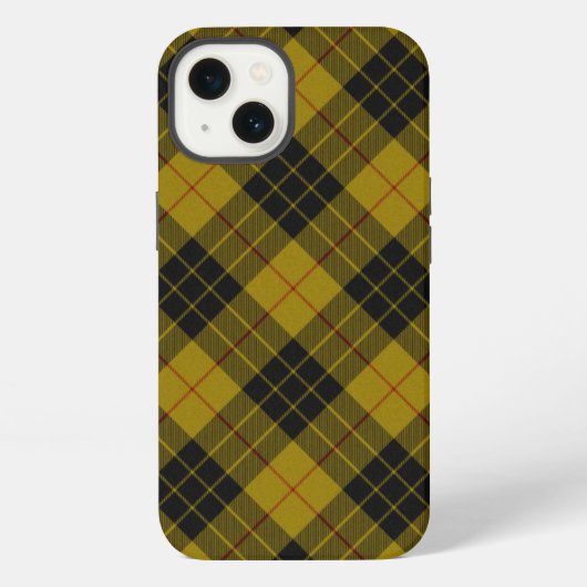 MacLeod tartan gele zwarte vlecht iPhone Hoesje (Achterkant)