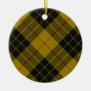 MacLeod tartan gele zwarte vlecht Keramisch Ornament