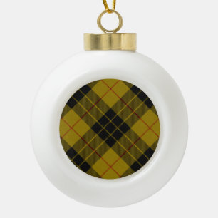 MacLeod tartan gele zwarte vlecht Keramische Bal Ornament