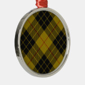 MacLeod tartan gele zwarte vlecht Metalen Ornament (Rechts)