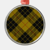 MacLeod tartan gele zwarte vlecht Metalen Ornament (Voorkant)