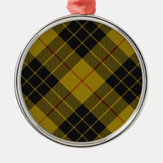 MacLeod tartan gele zwarte vlecht Metalen Ornament (Voorkant)