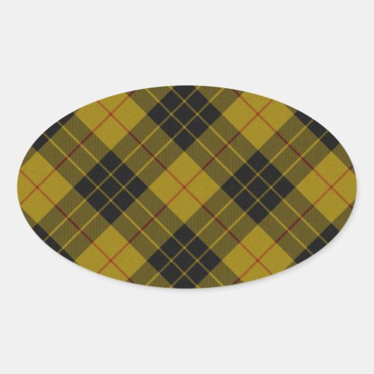 MacLeod tartan gele zwarte vlecht Ovale Sticker (Voorkant)