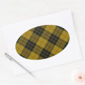 MacLeod tartan gele zwarte vlecht Ovale Sticker (Envelop)