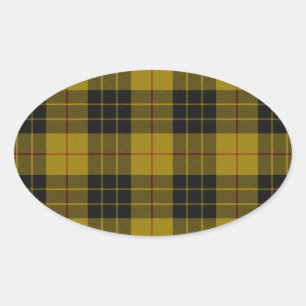 MacLeod tartan gele zwarte vlecht Ovale Sticker