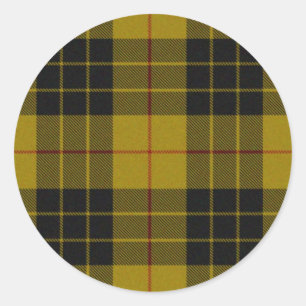 MacLeod tartan gele zwarte vlecht Ronde Sticker