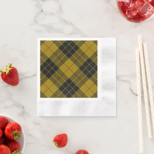 MacLeod tartan gele zwarte vlecht Servetten