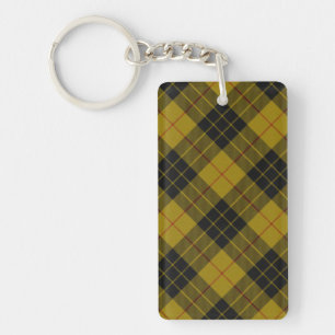 MacLeod tartan gele zwarte vlecht Sleutelhanger