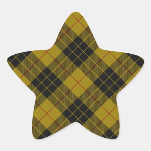 MacLeod tartan gele zwarte vlecht Ster Sticker (Voorkant)