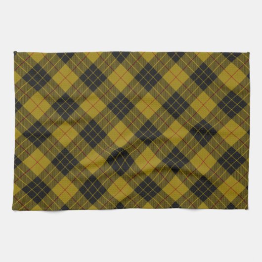 MacLeod tartan gele zwarte vlecht Theedoek (Horizontaal)