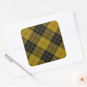 MacLeod tartan gele zwarte vlecht Vierkante Sticker (Envelop)