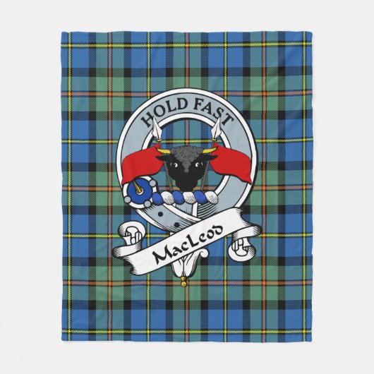 MacLeod van Harris Ancient Clan Badge Tartan Pset Fleece Deken (Voorkant)