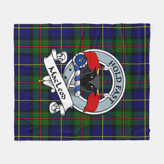 MacLeod van Harris Modern Clan Badge Tartan Pset Fleece Deken (Voorkant (Horizontaal))