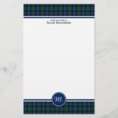 MacLeod van Skye Clan Tartan Monogram Briefpapier (Voorkant)